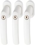 ABUS Fenstergriff Abschlie&szlig;barer Fenstergriff FG200 AB208 gl. - wei&szlig; - 3er...
