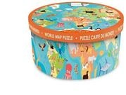 SCRATCH Puzzle Weltkarte mit Tieren (Kinderpuzzle), 199 Puzzleteile