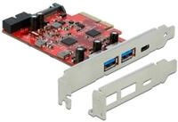Delock DeLOCK PCIe x4 > 1x USB 3.2 Gen 2 USB-C,+ 2xUSB-A, Computer-Adapter