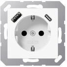 JUNG Steckdose Jung SCHUKO Steckdose mit USB Typ AC A1520-15CAWW