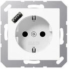 JUNG Steckdose Jung SCHUKO Steckdose mit USB Typ A A1520-18AWW bunt