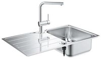 Grohe Edelstahlsp&uuml;le n-Set, K500 Edelstahlsp&uuml;le + Minta Armatur, 86/50 cm