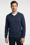FYNCH-HATTON Strickpullover aus Baumwolle, mit V-Ausschnitt, bequeme Passform