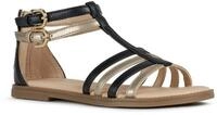 Riemchensandale GEOX "J SANDAL KARLY GIRL", M&auml;dchen, Gr. 39, schwarz (schwarz,