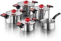 Kopf Topf-Set Kochtopfset Nelo 9-teilig, Edelstahl (9-tlg), mit Deckel, intelligenter