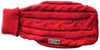 Wolters Hundepullover Zopf-Strickpullover f&uuml;r Mops & Co. rot