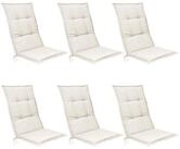 Beautissu Hochlehnerauflage 6er Set Hochlehner Set Base HL Sitzkissen,...