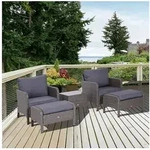 Outsunny Sitzgruppe 5-tlg. Polyrattan Gartenm&ouml;bel mit Kissen, (Gartenset,...