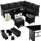 Juskys Gartenlounge-Set Manacor, (Gartenlounge), Polyrattan Gartenm&ouml;bel-Set mit