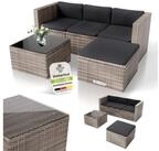 Juskys Gartenlounge-Set Punta Cana, (Set, Sitzgruppe), Polyrattan Sitzgarnitur...
