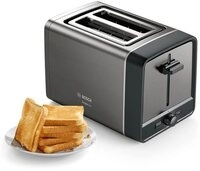 BOSCH Toaster DesignLine TAT4P425DE, integrierter Edelstahl-Br&ouml;tchenaufsatz, 2...