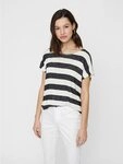 Vero Moda Kurzarmshirt VMWIDE STRIPE SL TOP GA JRS NOOS Viskosemischung