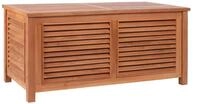 MR.DEKO Aufbewahrungsbox Teak Grande II &ndash; 124x58x60 cm mit Bel&uuml;ftung & Klappdeckel
