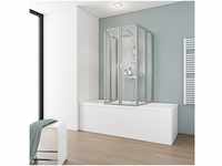 Schulte Badewannenaufsatz Komfort, Kunstglas, (inkl. Einfach-Kleben-System), 2x...
