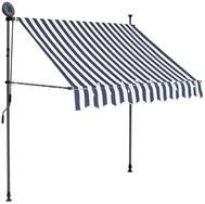 vidaXL Markise vidaXL Einziehbare Markise Handbetrieben mit LED 100 cm Blau und...