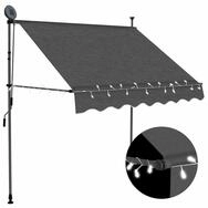 vidaXL Markise vidaXL Einziehbare Markise Handbetrieben mit LED 100 cm Anthrazit