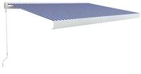 vidaXL Markise Manuelle Kassetten-Markise 400x300 cm Blau und Wei&szlig; (1-St)