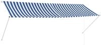 vidaXL Markise Einziehbare Markise 350 x 150 cm Blau und Wei&szlig; (1-St)