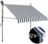 vidaXL Markise vidaXL Einziehbare Markise Handbetrieben mit LED 150 cm Blau und...