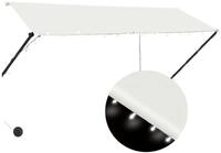 vidaXL Markise Einziehbare Markise mit LED 300&times;150 cm Creme (1-St)