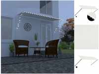 vidaXL Markise Einziehbare Markise mit LED 350150 cm Creme Balkon Terrasse