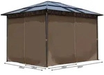 Quick Star Pavillonseitenteil Seitenwand Set Hardtop Pavillon 3x3,6m, 1220x195...