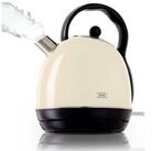 KHG Wasserkocher Kessel-Wasserkocher WK-1711 Retro in creme aus Edelstahl, 1,7 Liter,