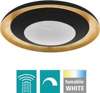 EGLO Deckenleuchte CANICOSA 2 Deckenlampe, gold, schwarz, dimmbar, tuneable white,