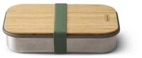 black+blum Lunchbox Edelstahl Sandwich-Box Klein Olive 900 ml, Edelstahl, Bambus,