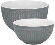 Greengate Serviersch&uuml;ssel Alice Serviersch&uuml;ssel stone grey Set2, Steinzeug,