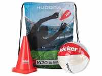Hudora Fußball, Set mit Fussball, Ballnadel, Transporttasche und 4...