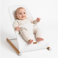 CHILDHOME Babywippe, Babywippe Schaukelstuhl S&auml;ugling Babyschaukel Holz Stahl wei&szlig;