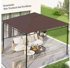 Outsunny Pavillon-Ersatzdach Pavillonabdeckung, Kaffee, 180 g/m&sup2;, 295 x 295 cm