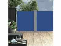 vidaXL Ausziehbare Seitenmarkise blau 160 x 600 cm 48464