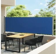 vidaXL Markise Seitenmarkise Ausziehbar 140x600 cm Blau