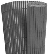 vidaXL Gartenzaun Gartenzaun Doppelseitig PVC 90 x 500 cm Grau, (1-St)