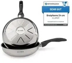 KLAMER Bratpfanne 24cm, antihaftbeschichtete Induktions-Pfanne, Premium Beschichtung,