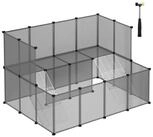 SONGMICS Kleintierk&auml;fig, 2-st&ouml;ckig mit Metallgittertreppen 143x108x92cm