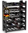 ALPFA Weinregal f&uuml;r 36 Flaschen anthrazit Kunststoff stapelbar Flaschenregal,