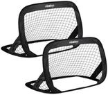 relaxdays Pop-Up Target Fu&szlig;ball Pop Up Tore 2er Set