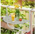 Outsunny Balkonh&auml;ngetisch h&ouml;henverstellbar halbrund Terrasse (Gartentisch, 1-St.,