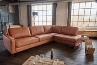 KAWOLA Ecksofa VILNIUS, Couch L-Form mit Recamiere rechts oder links Lederfaserstoff
