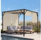 MCW Pergola Beja-3x3, BxTxH: 305x305x212 cm, mit Schiebedach, Mit Wasserablauf&ouml;sen,