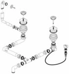 Blanco Einbausp&uuml;le BLANCO Ablaufgarnitur 2 x 3,5'' mit Ablauffernbedienung
