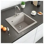 Bergstroem Granitsp&uuml;le Tesa, Beige, 50 x 49 cm, Rechteckig, 49/51 cm, Resistent