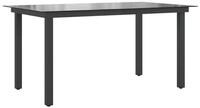 vidaXL Gartentisch Gartentisch Schwarz 150x90x74 cm Aluminium und Glas (1-St)