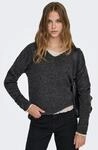 Strickpullover ONLY "ONLCAMILLA V-NECK L/S PULLOVER KNT NOOS", Damen, Gr. XL, grau