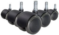 hjh OFFICE Stuhlrolle Stuhlrollen 5X Rolo Fix 10Mm/50Mm, (5er Pack),...