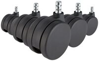 hjh OFFICE Stuhlrolle Stuhlrollen 5X Rolo No-Noise 11Mm/75Mm, (5er Pack),