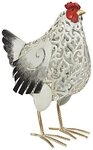 Dehner Gartenfigur Dekofigur Huhn Gundel, 38 x 27 x 16.5 cm, Metall, naturnahe
